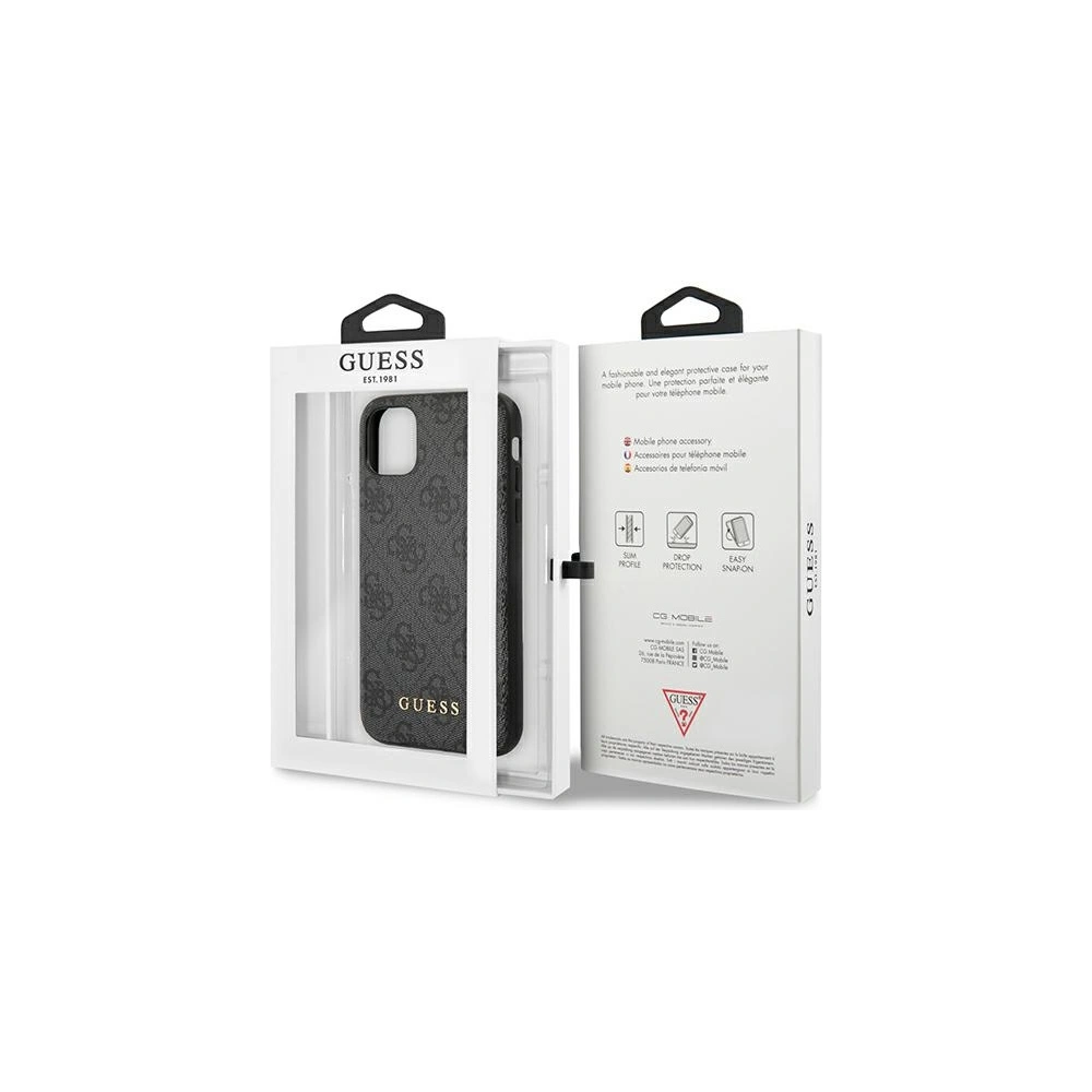 Hurtownia GSM - Etui Guess GUHCN61G4GFGR Apple iPhone 11 šedé/grey hard case 4G Metal Gold Logo - GUE1829GRY - {ean13} - Hurt