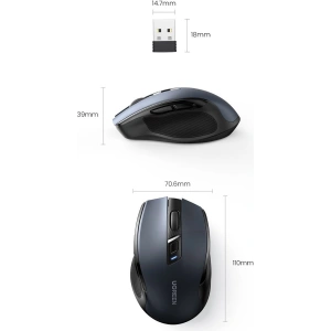 Hurtownia GSM - Bezdrátová myš UGREEN MU006 USB 2.4GHz 4000DPI černá - UGR1323BLK - {ean13} - Hurt