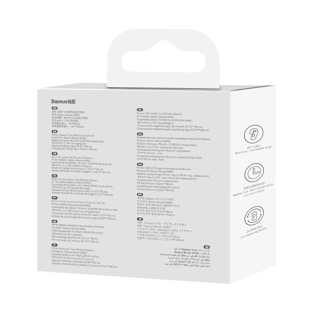Wholesale Baseus Bowie WM02 TWS Bluetooth 5.3 wireless headphones white - BSU3380WHT - {ean13} - Hurt