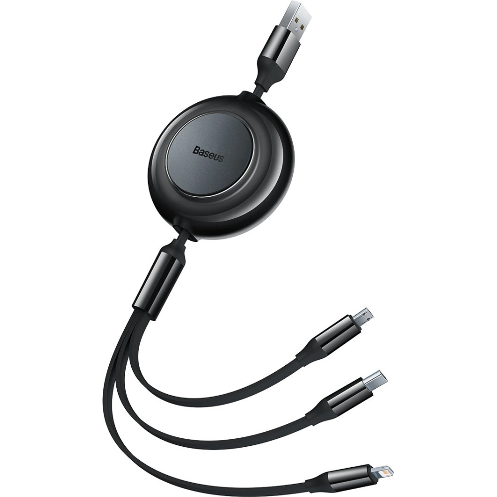 Kabel Baseus Bright Mirror 2 3w1 USB-A - microUSB + Lightning + USB-C 3.5A 1.1m černý
