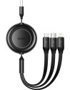 Kabel Baseus Bright Mirror 2 3w1 USB-A - microUSB + Lightning + USB-C 3.5A 1.1m černý