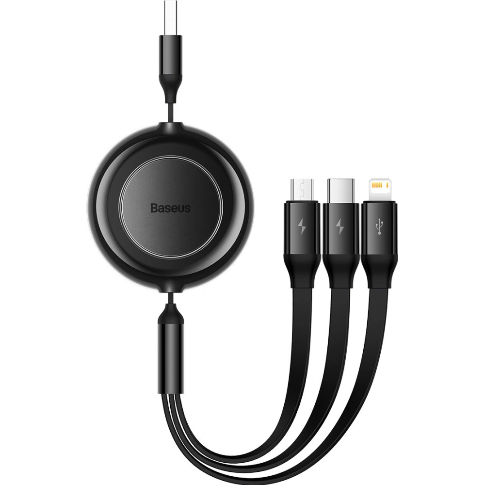 Kabel Baseus Bright Mirror 2 3w1 USB-A - microUSB + Lightning + USB-C 3.5A 1.1m černý