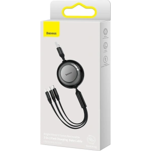 Hurtownia GSM - Kabel Baseus Bright Mirror 2 3w1 USB-A - microUSB + Lightning + USB-C 3.5A 1.1m czarny - BSU3382BLK - {ean13} - Hurt