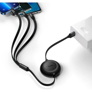 Hurtownia GSM - Kabel Baseus Bright Mirror 2 3w1 USB-A - microUSB + Lightning + USB-C 3.5A 1.1m czarny - BSU3382BLK - {ean13} - Hurt