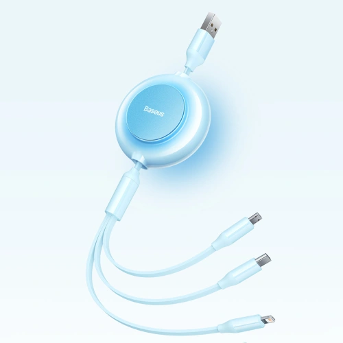 Kabel Baseus Bright Mirror 2 3w1 USB-A - microUSB + Lightning + USB-C 3.5A 1.1m czarny