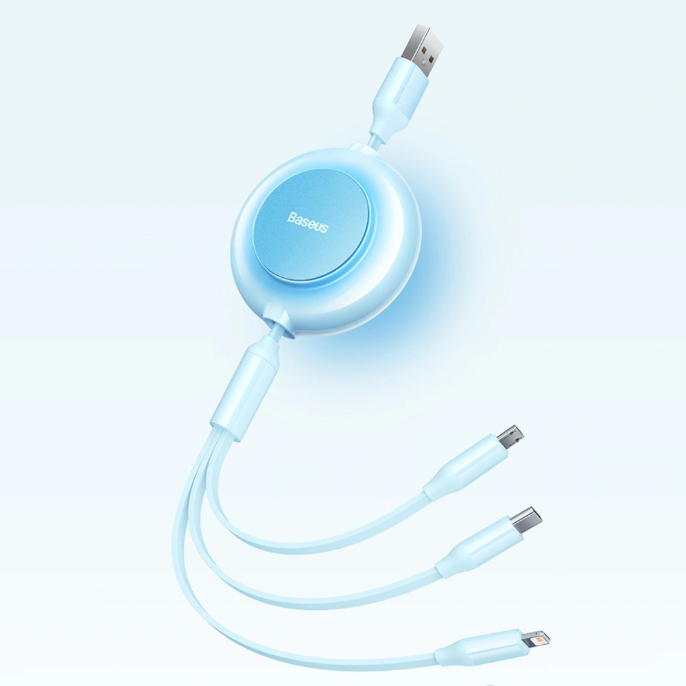 Kabel Baseus Bright Mirror 2 3w1 USB-A - microUSB + Lightning + USB-C 3.5A 1.1m černý