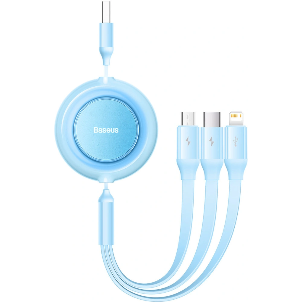 Kabel Baseus Bright Mirror 2 3w1 USB-A - microUSB + Lightning + USB-C 3.5A 1.1m modrý