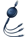 Kabel Baseus Bright Mirror 2 3w1 USB-A - microUSB + Lightning + USB-C 3.5A 1.1m granatowy