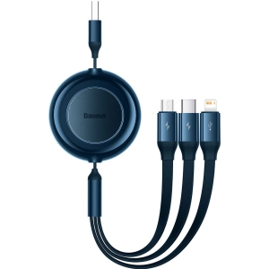 Kabel Baseus Bright Mirror 2 3w1 USB-A - microUSB + Lightning + USB-C 3.5A 1.1m granatowy