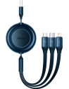Kabel Baseus Bright Mirror 2 3w1 USB-A - microUSB + Lightning + USB-C 3.5A 1.1m modrý