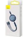 Kabel Baseus Bright Mirror 2 3w1 USB-A - microUSB + Lightning + USB-C 3.5A 1.1m modrý