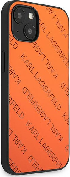 Kryt Karl Lagerfeld KLHCP13MPTLO Apple iPhone 13 hardcase orange Perforated Allover