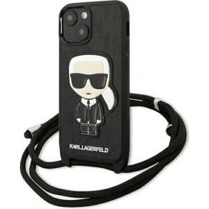 Hurtownia GSM - Etui Karl Lagerfeld KLHCP13SCMNIPK Apple iPhone 13 mini hardcase czarny/black Leather Monogram Patch and Cord Iconik - KLD964BLK - {ean13} - Hurt