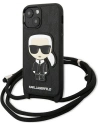 Etui Karl Lagerfeld KLHCP13SCMNIPK Apple iPhone 13 mini hardcase czarny/black Leather Monogram Patch and Cord Iconik