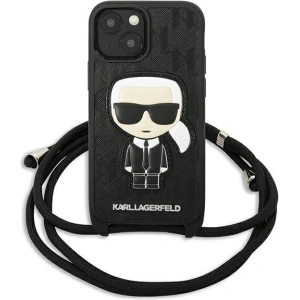 Hurtownia GSM - Etui Karl Lagerfeld KLHCP13SCMNIPK Apple iPhone 13 mini hardcase czarny/black Leather Monogram Patch and Cord Iconik - KLD964BLK - {ean13} - Hurt