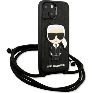 Hurtownia GSM - Etui Karl Lagerfeld KLHCP13SCMNIPK Apple iPhone 13 mini hardcase czarny/black Leather Monogram Patch and Cord Iconik - KLD964BLK - {ean13} - Hurt