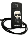 Hurtownia GSM - Etui Karl Lagerfeld KLHCP13SCMNIPK Apple iPhone 13 mini hardcase czarny/black Leather Monogram Patch and Cord Iconik - KLD964BLK - {ean13} - Hurt