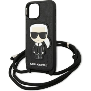 Hurtownia GSM - Etui Karl Lagerfeld KLHCP13SCMNIPK Apple iPhone 13 mini hardcase czarny/black Leather Monogram Patch and Cord Iconik - KLD964BLK - {ean13} - Hurt