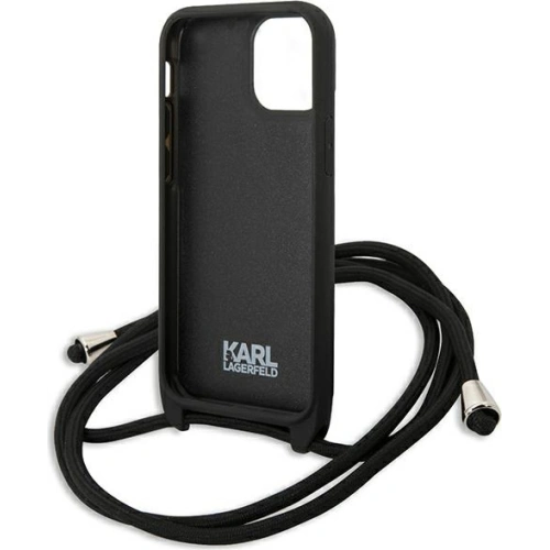 Etui Karl Lagerfeld KLHCP13SCMNIPK Apple iPhone 13 mini hardcase czarny/black Leather Monogram Patch and Cord Iconik