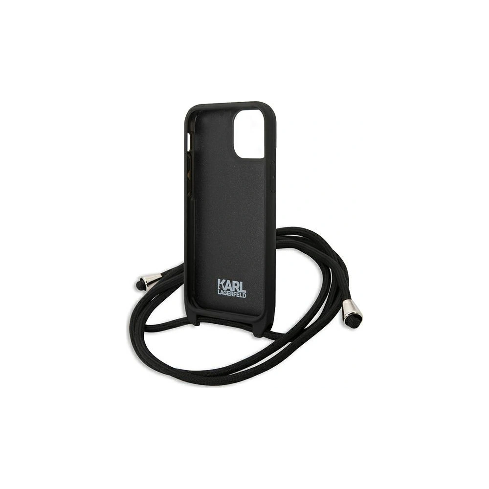 Hurtownia GSM - Etui Karl Lagerfeld KLHCP13SCMNIPK Apple iPhone 13 mini hardcase czarny/black Leather Monogram Patch and Cord Iconik - KLD964BLK - {ean13} - Hurt