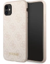 Etui Guess GUHCN61G4GFPI Apple iPhone 11 różowy/pink hard case 4G Metal Gold Logo
