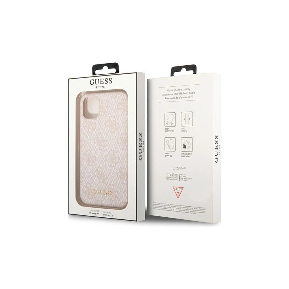 Hurtownia GSM - Etui Guess GUHCN61G4GFPI Apple iPhone 11 růžový/pink hard case 4G Metal Gold Logo - GUE1830PNK - {ean13} - Hurt