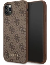 Guess GUHCN65G4GFBR Apple iPhone 11 Pro Max brown hard case 4G Metal Gold Logo