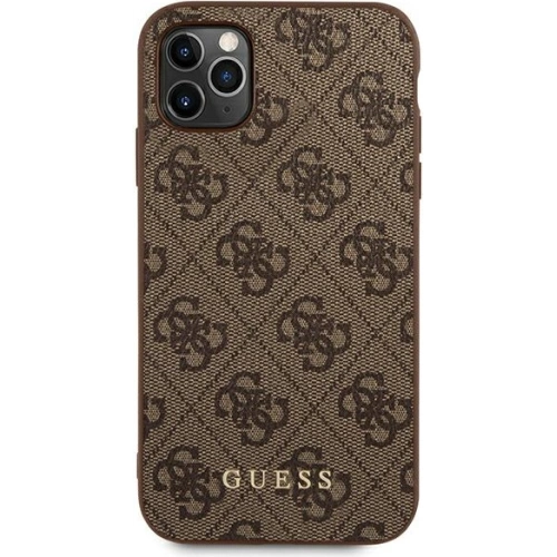 Etui Guess GUHCN65G4GFBR Apple iPhone 11 Pro Max brązowy/brown hard case 4G Metal Gold Logo