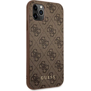 Hurtownia GSM - Etui Guess GUHCN65G4GFBR Apple iPhone 11 Pro Max brązowy/brown hard case 4G Metal Gold Logo - GUE1831BR - {ean13} - Hurt
