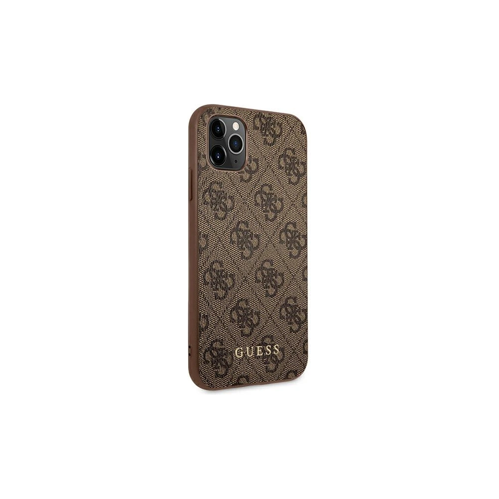 Hurtownia GSM - Etui Guess GUHCN65G4GFBR Apple iPhone 11 Pro Max hnědý/brown tvrdý obal 4G Metal Gold Logo - GUE1831BR - {ean13} - Hurt