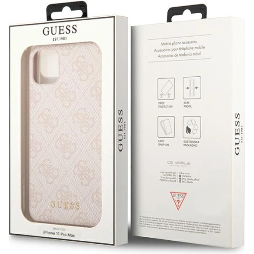 Etui Guess GUHCN65G4GFPI Apple iPhone 11 Pro Max różowy/pink hard case 4G Metal Gold Logo
