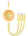 Kabel Baseus Bright Mirror 2 3w1 USB-A - microUSB + Lightning + USB-C 3.5A 1.1m žlutý