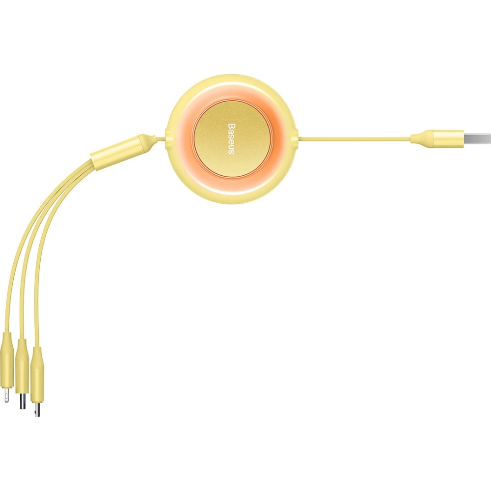 Kabel Baseus Bright Mirror 2 3w1 USB-A - microUSB + Lightning + USB-C 3.5A 1.1m žlutý