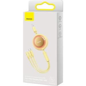 Hurtownia GSM - Kabel Baseus Bright Mirror 2 3w1 USB-A - microUSB + Lightning + USB-C 3.5A 1.1m żółty - BSU3385YEL - {ean13} - Hurt