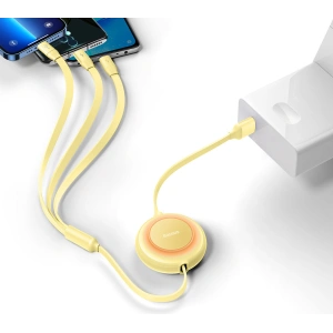 Hurtownia GSM - Kabel Baseus Bright Mirror 2 3w1 USB-A - microUSB + Lightning + USB-C 3.5A 1.1m żółty - BSU3385YEL - {ean13} - Hurt