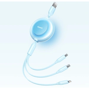 Hurtownia GSM - Kabel Baseus Bright Mirror 2 3w1 USB-A - microUSB + Lightning + USB-C 3.5A 1.1m żółty - BSU3385YEL - {ean13} - Hurt
