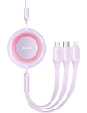 Kabel Baseus Bright Mirror 2 3w1 USB-A - microUSB + Lightning + USB-C 3.5A 1.1m fioletowy