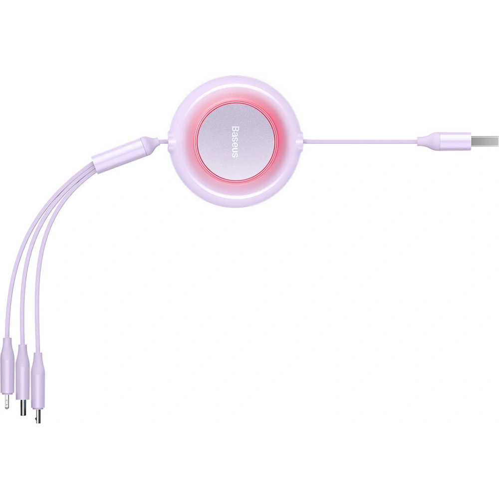Kabel Baseus Bright Mirror 2 3w1 USB-A - microUSB + Lightning + USB-C 3.5A 1.1m fialový