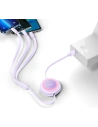 Kabel Baseus Bright Mirror 2 3w1 USB-A - microUSB + Lightning + USB-C 3.5A 1.1m fioletowy