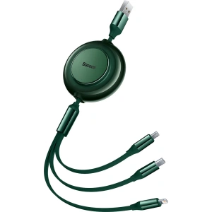 Kabel Baseus Bright Mirror 2 3w1 USB-A - microUSB + Lightning + USB-C 3.5A 1.1m zielony