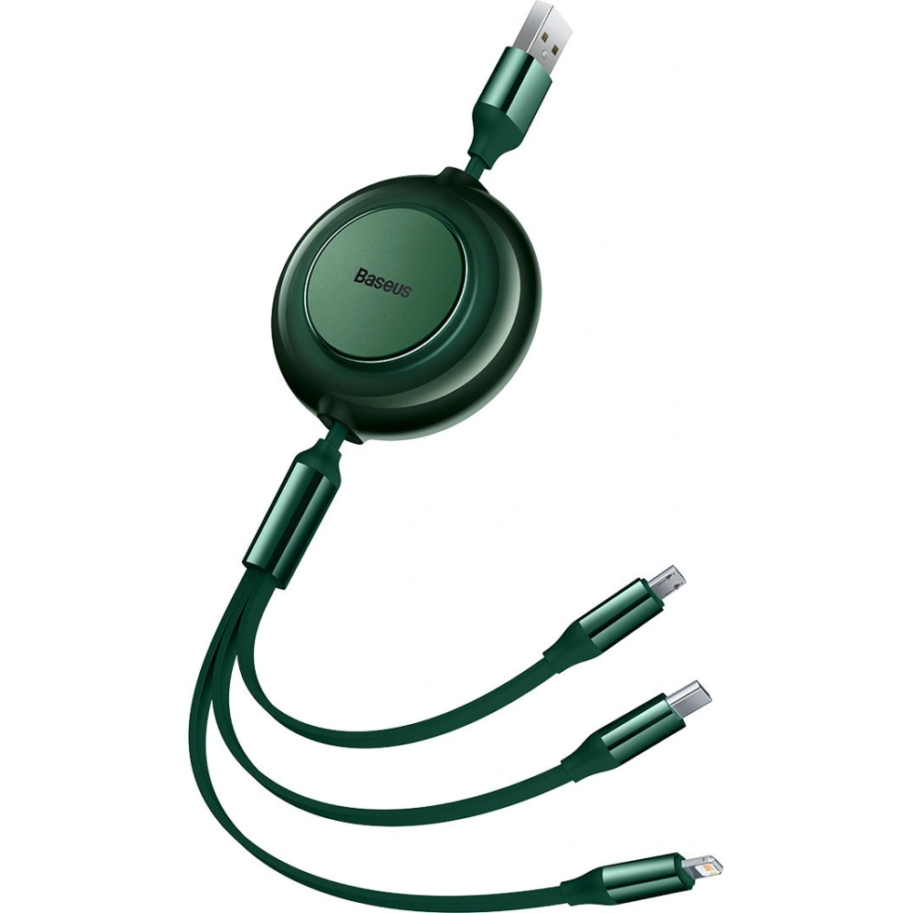 Kabel Baseus Bright Mirror 2 3w1 USB-A - microUSB + Lightning + USB-C 3.5A 1.1m zelený
