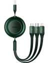 Kabel Baseus Bright Mirror 2 3w1 USB-A - microUSB + Lightning + USB-C 3.5A 1.1m zielony