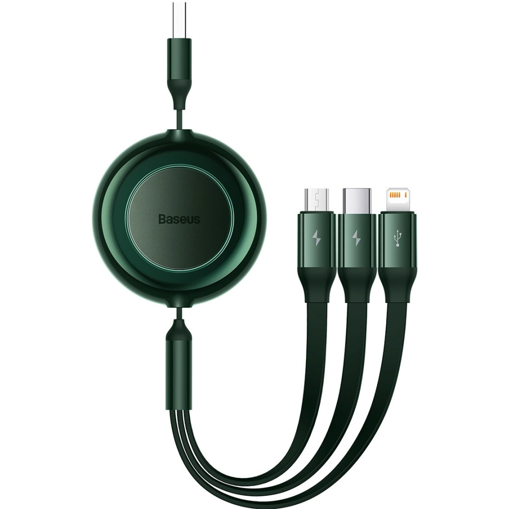 Kabel Baseus Bright Mirror 2 3w1 USB-A - microUSB + Lightning + USB-C 3.5A 1.1m zelený