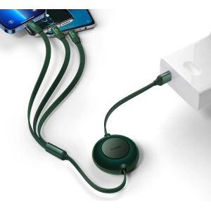Kabel Baseus Bright Mirror 2 3w1 USB-A - microUSB + Lightning + USB-C 3.5A 1.1m zielony