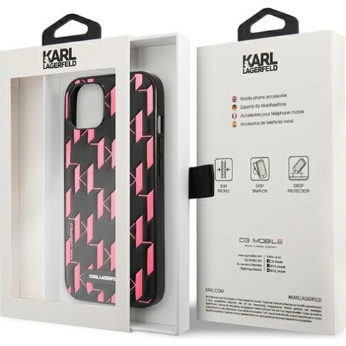 Etui Karl Lagerfeld KLHCP13SMNMP1P Apple iPhone 13 mini hardcase różowy/pink Monogram Plaque