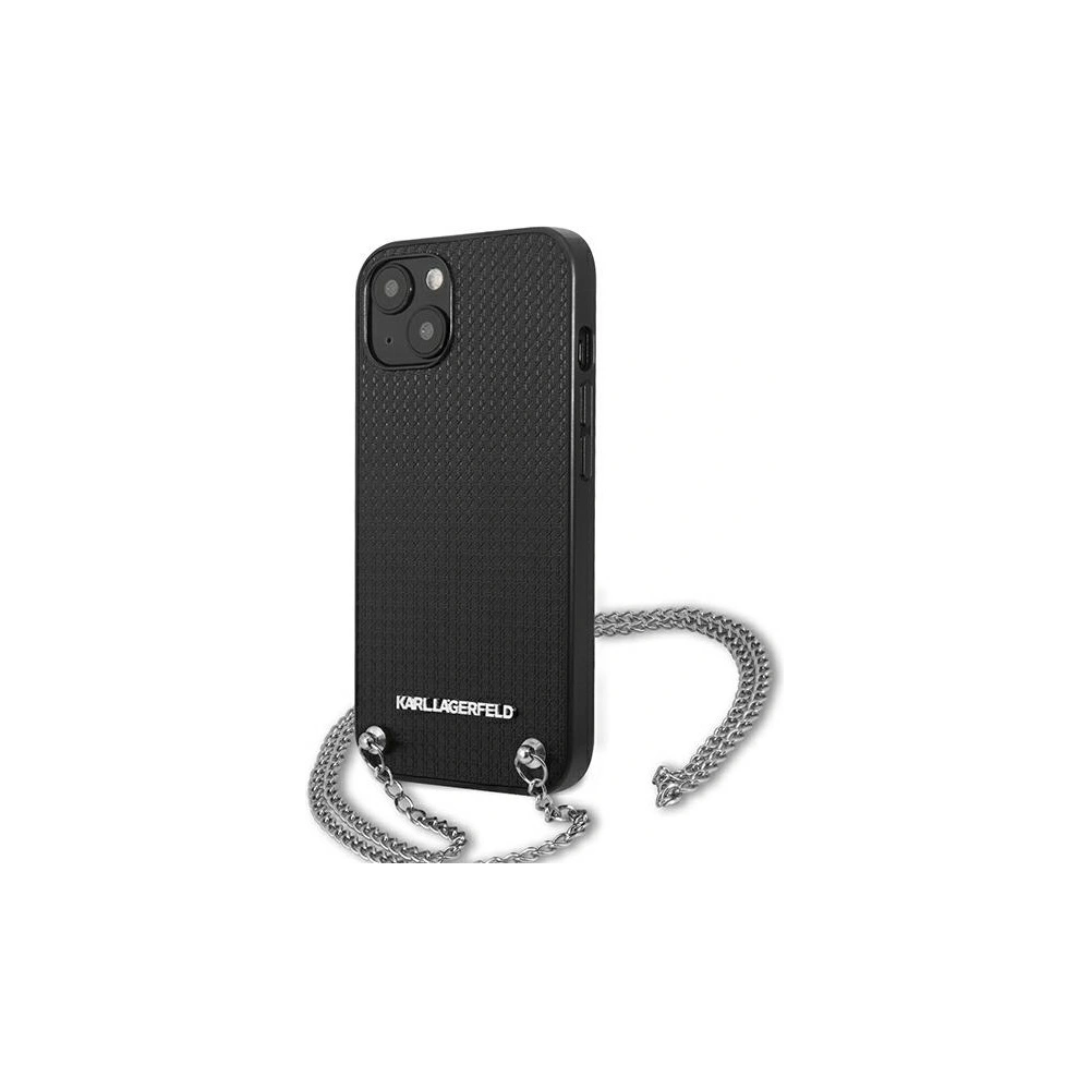 Hurtownia GSM - Etui Karl Lagerfeld KLHCP13SPMK Apple iPhone 13 mini hardcase černý/black Kožené texturované a řetězové - KLD966BLK - {ean13} - Hurt