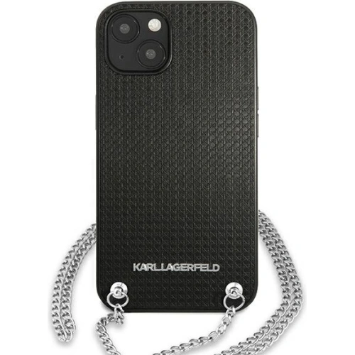 Etui Karl Lagerfeld KLHCP13SPMK Apple iPhone 13 mini hardcase czarny/black Leather Textured and Chain