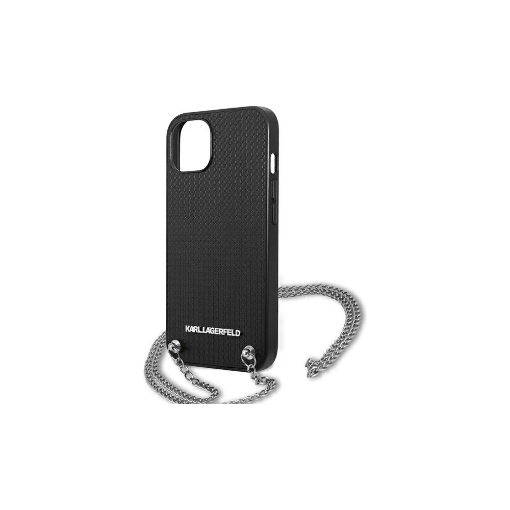 Hurtownia GSM - Etui Karl Lagerfeld KLHCP13SPMK Apple iPhone 13 mini hardcase černý/black Kožené texturované a řetězové - KLD966BLK - {ean13} - Hurt