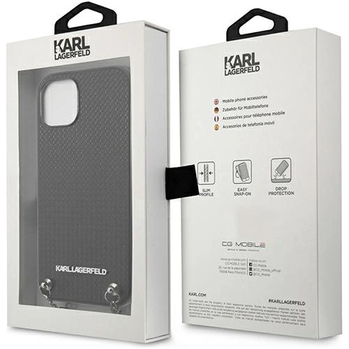 Etui Karl Lagerfeld KLHCP13SPMK Apple iPhone 13 mini hardcase czarny/black Leather Textured and Chain