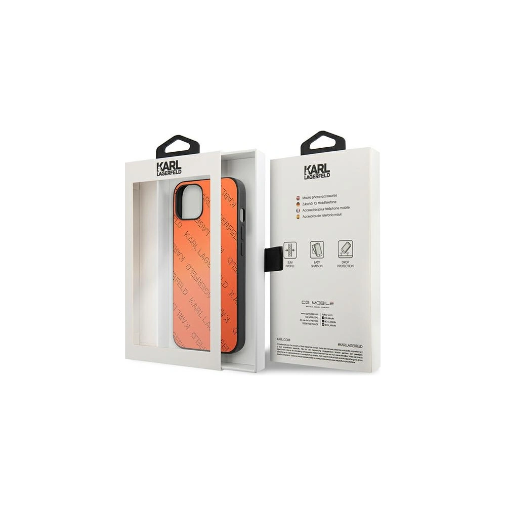 Hurtownia GSM - Etui Karl Lagerfeld KLHCP13SPTLO Apple iPhone 13 mini hardcase oranžový/orange Perforated Allover - KLD967ORG - {ean13} - Hurt
